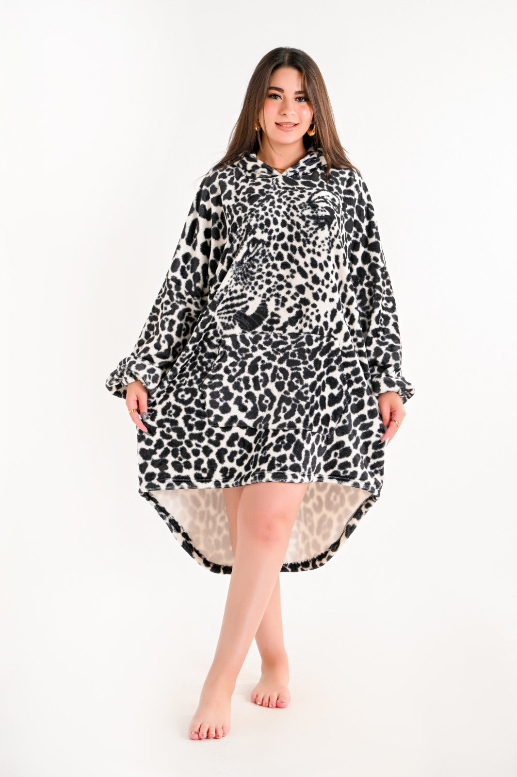 Cozy Leopard Oversized Hoodie Blanket✨🖤